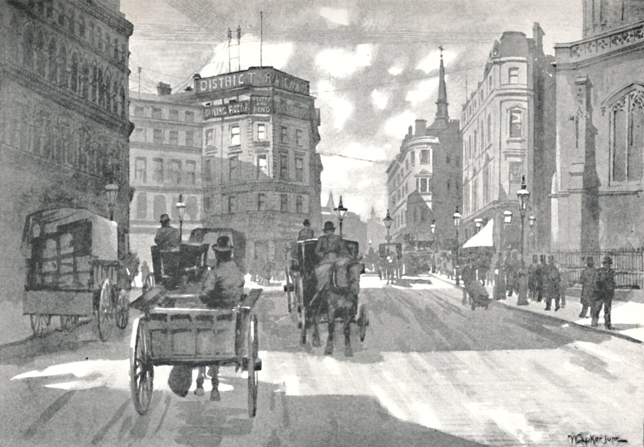 Mansion House Station, District Railway Queen Victoria Street, 1891 tekijältä William Luker