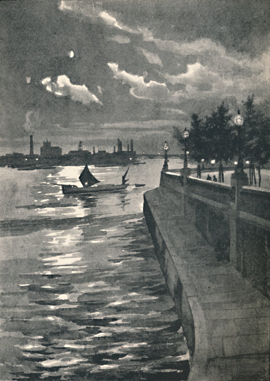 Westminster Blackfriars Bridgestä - Yö, 1891 tekijältä William Luker