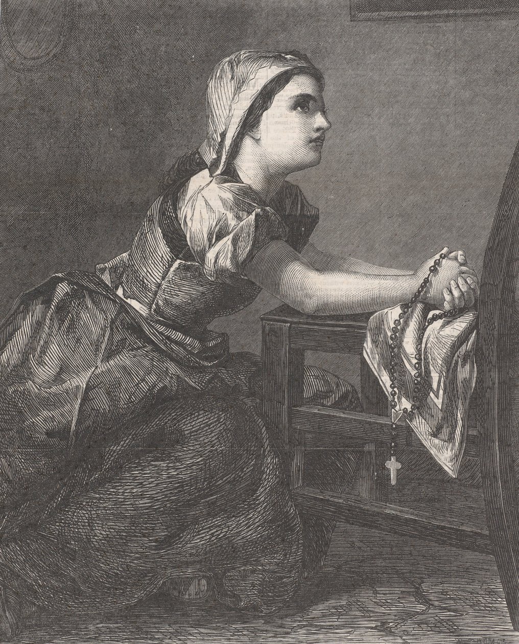 La Prière The Prayer, Illustrated London News, 2. maaliskuuta 1867. tekijältä William Luson Thomas