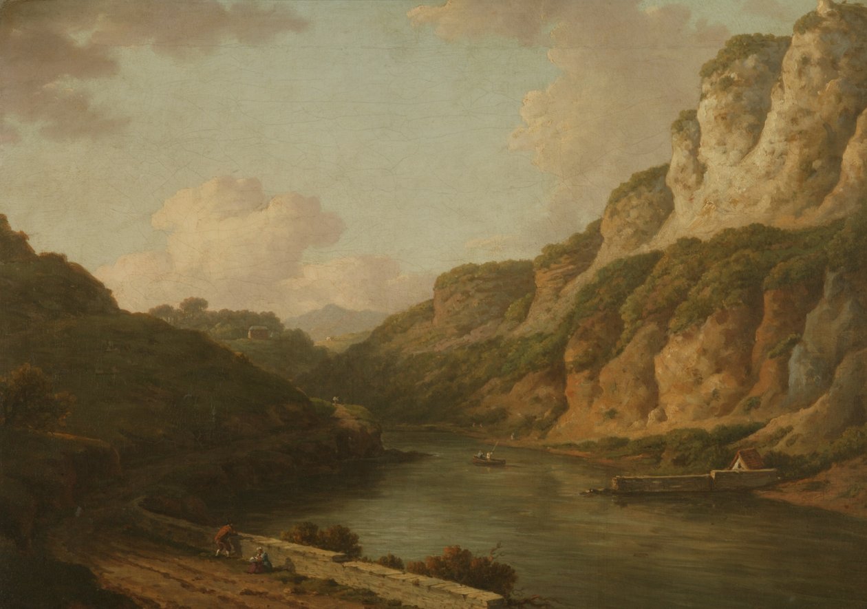 Matlock, Derbyshire, n. 1780 (öljy kankaalle) tekijältä William Marlow