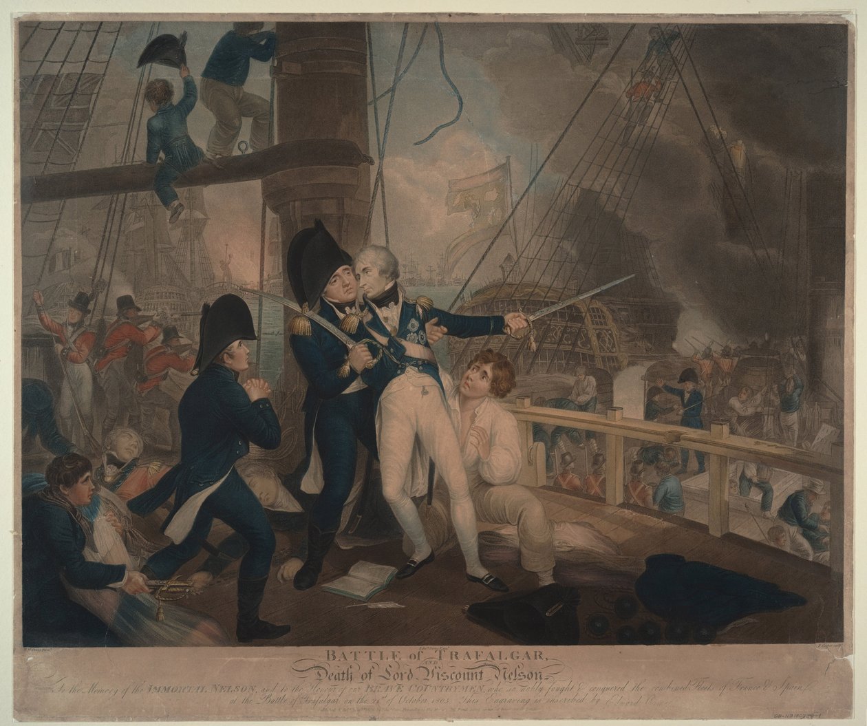Trafalgarin taistelu ja Nelsonin kuolema, 1806 tekijältä William Marshall Craig
