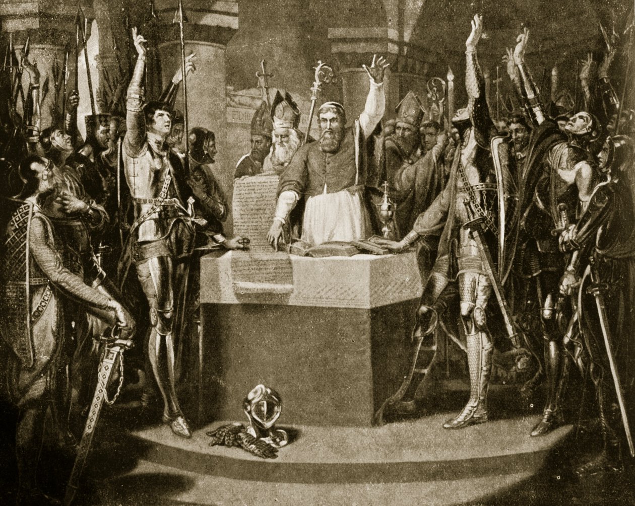 Baronien vala, 1214, kuva Hutchinsons Story of the British Nationista, n. 1920 tekijältä William Martin