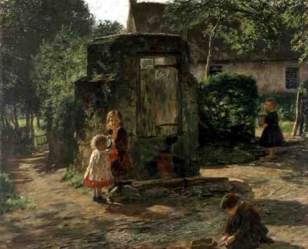 The Old Pump Well, n. 1862-63 (öljy kankaalle) tekijältä William McTaggart