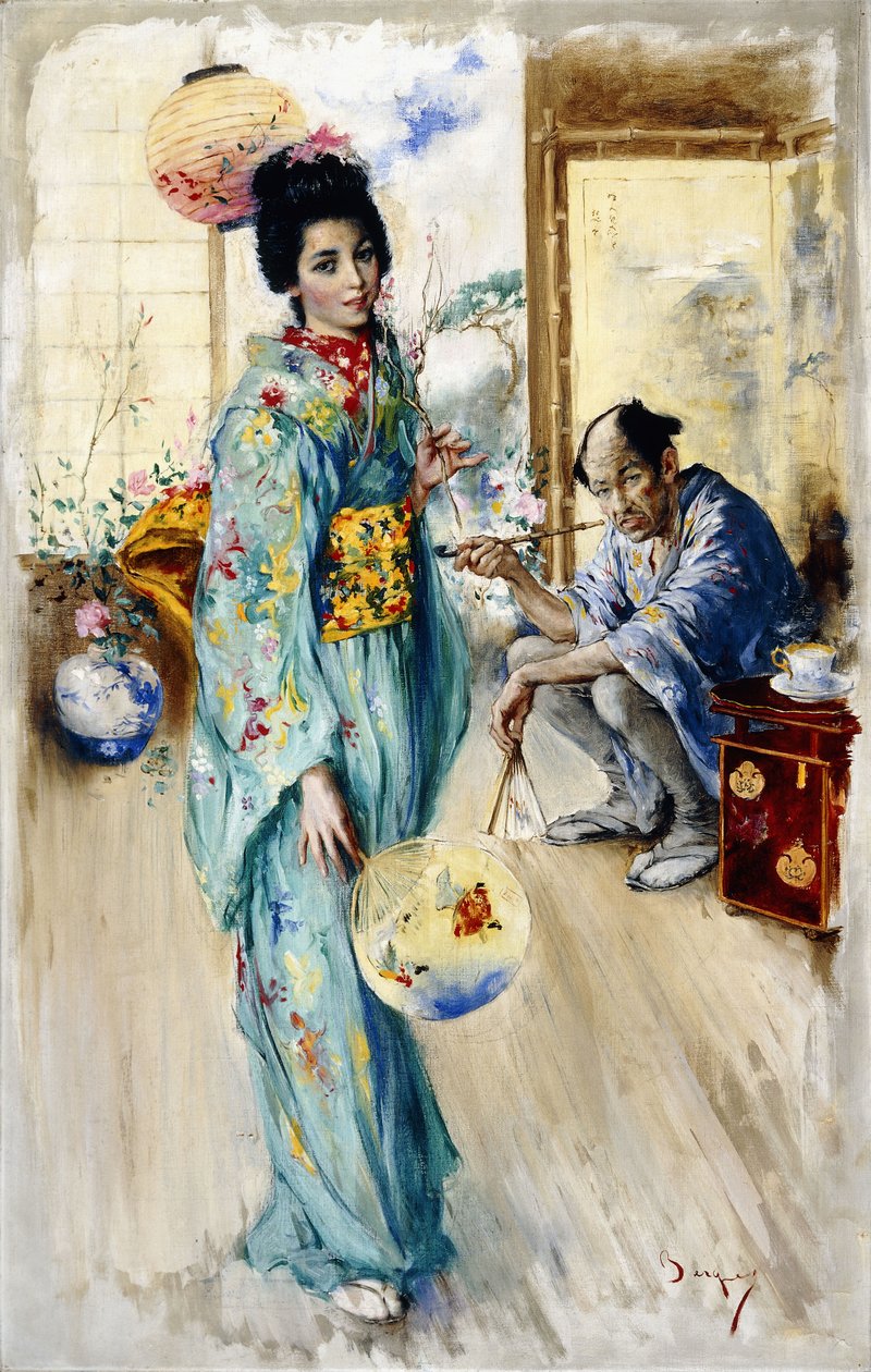 Lady ja Sada San (öljy kankaalle) tekijältä William Merritt Berger