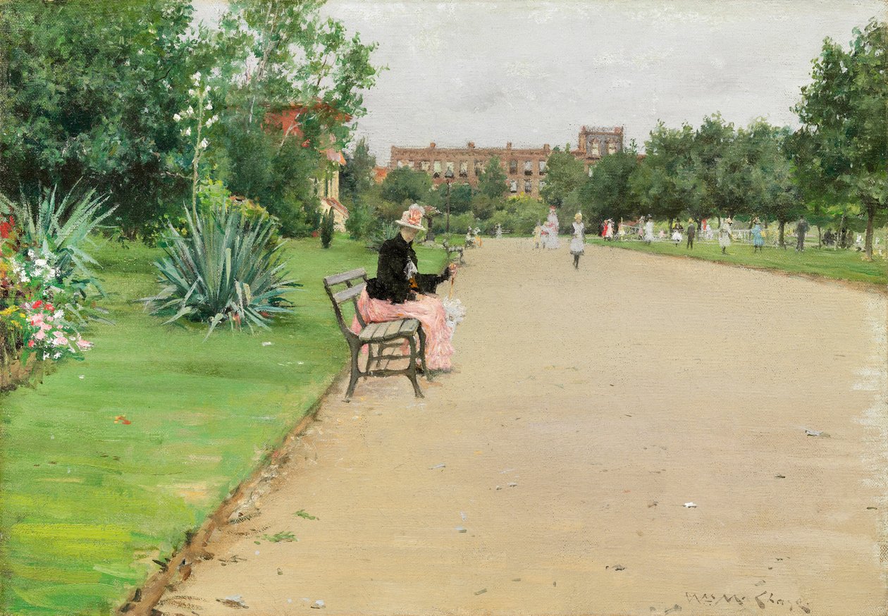 Kaupunginpuisto, n. 1887. tekijältä William Merritt Chase