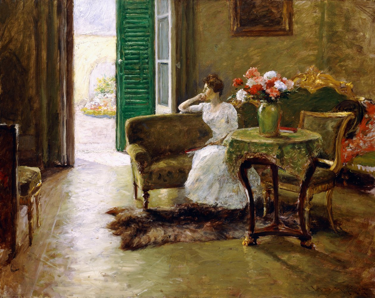 Muisto - italialaisessa huvilassa, tekijältä William Merritt Chase