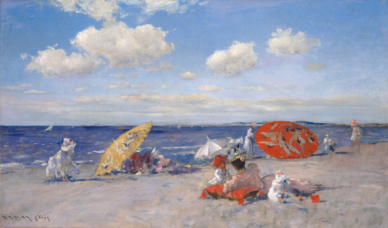 At the Seaside, n. 1892 (öljy kankaalle) tekijältä William Merritt Chase