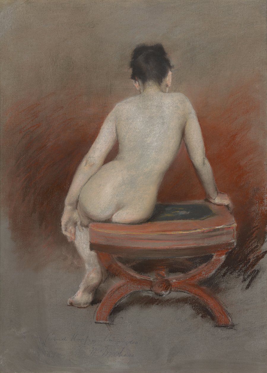 Alastonmalli selkäpuolelta tekijältä William Merritt Chase