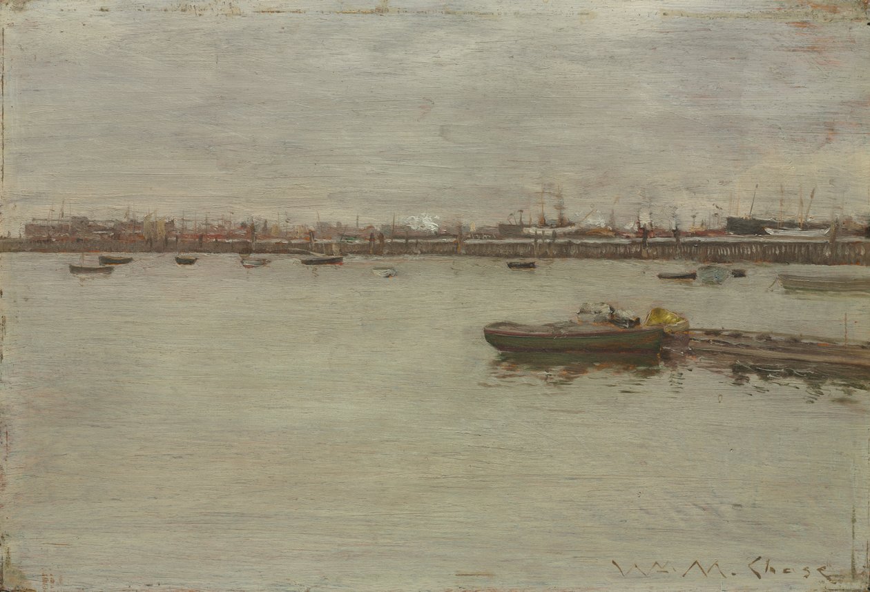 Grey Day on the Bay, n.1886 (öljy puulle) tekijältä William Merritt Chase