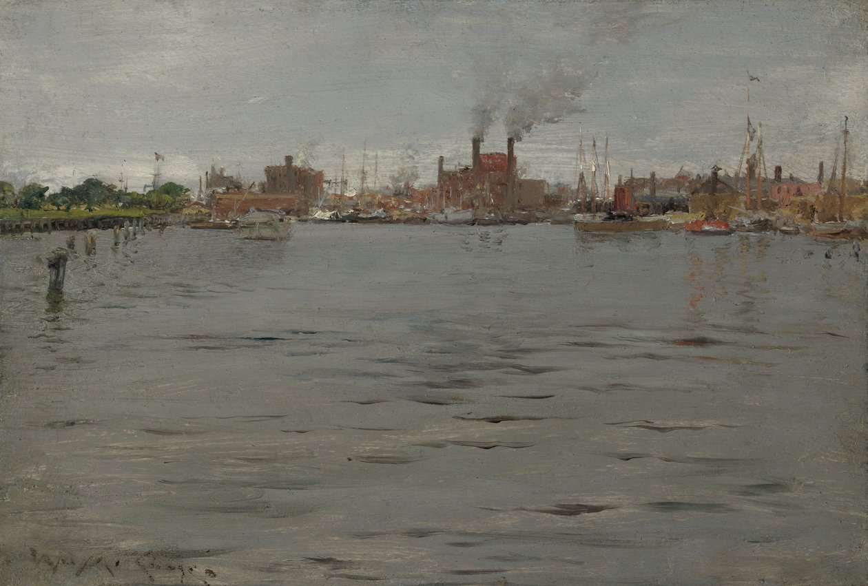 Harbour Scene, Brooklyn Docks tekijältä William Merritt Chase