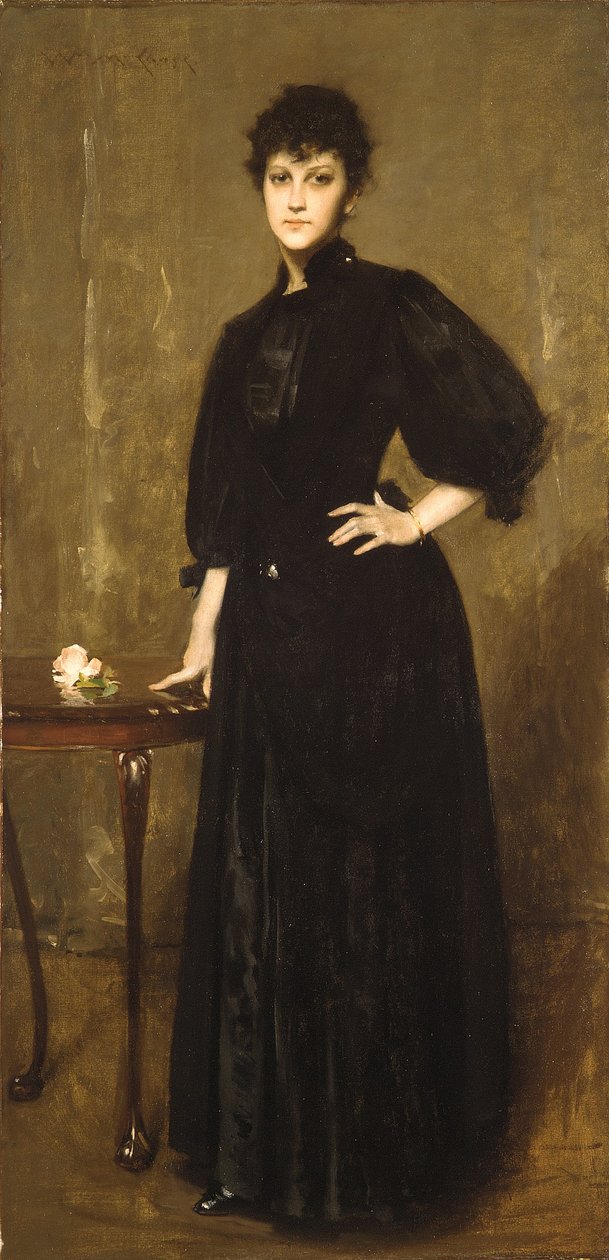 Musta pukeutunut nainen tekijältä William Merritt Chase