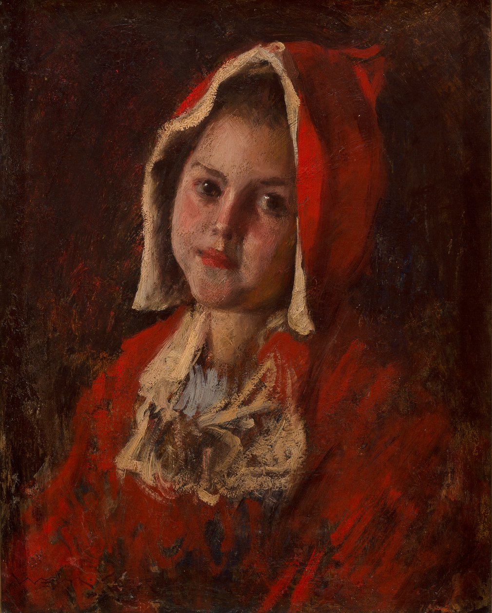 Punahilkka (öljy kankaalle) tekijältä William Merritt Chase