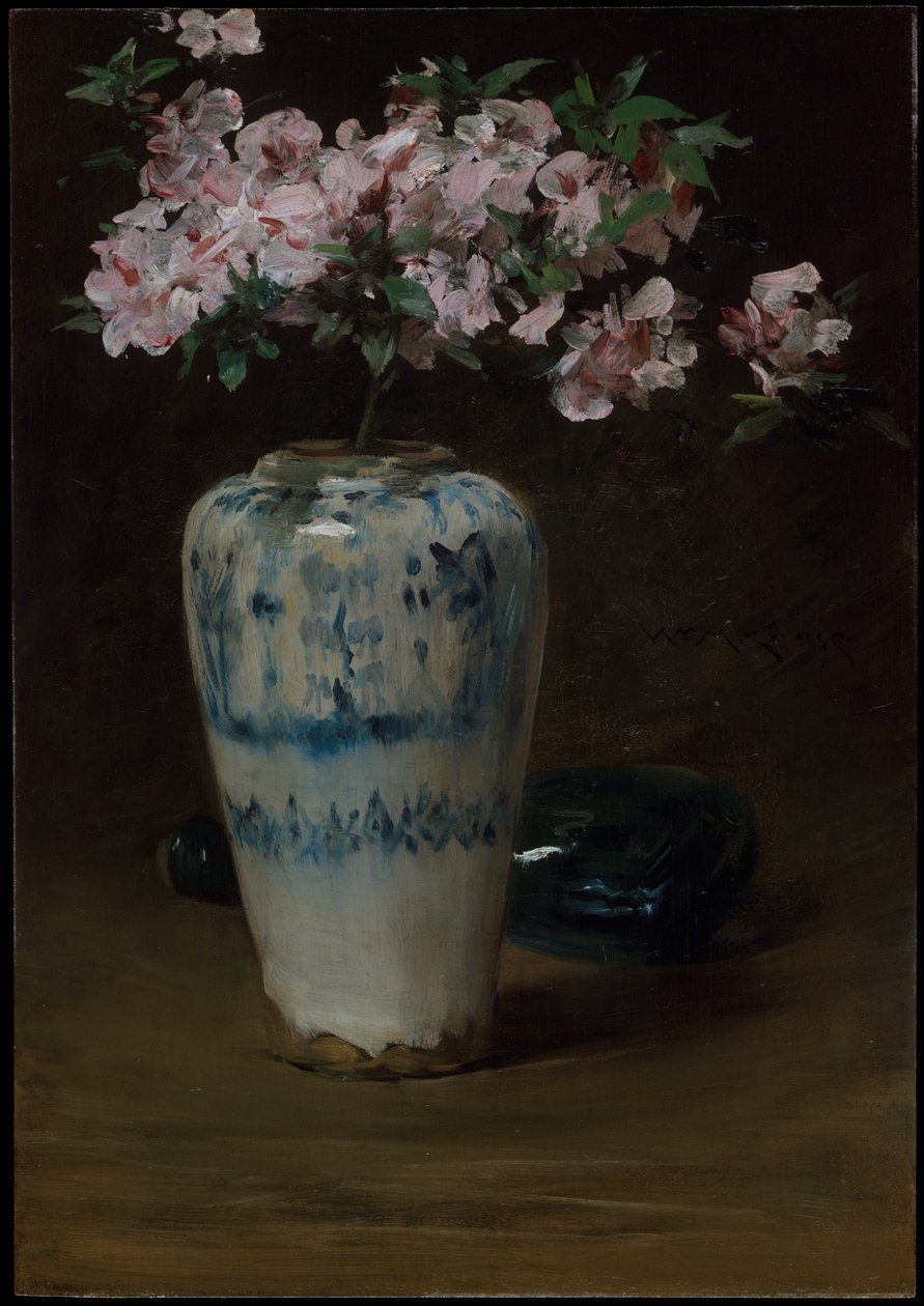 Vaaleanpunainen atsalea – kiinalainen maljakko tekijältä William Merritt Chase