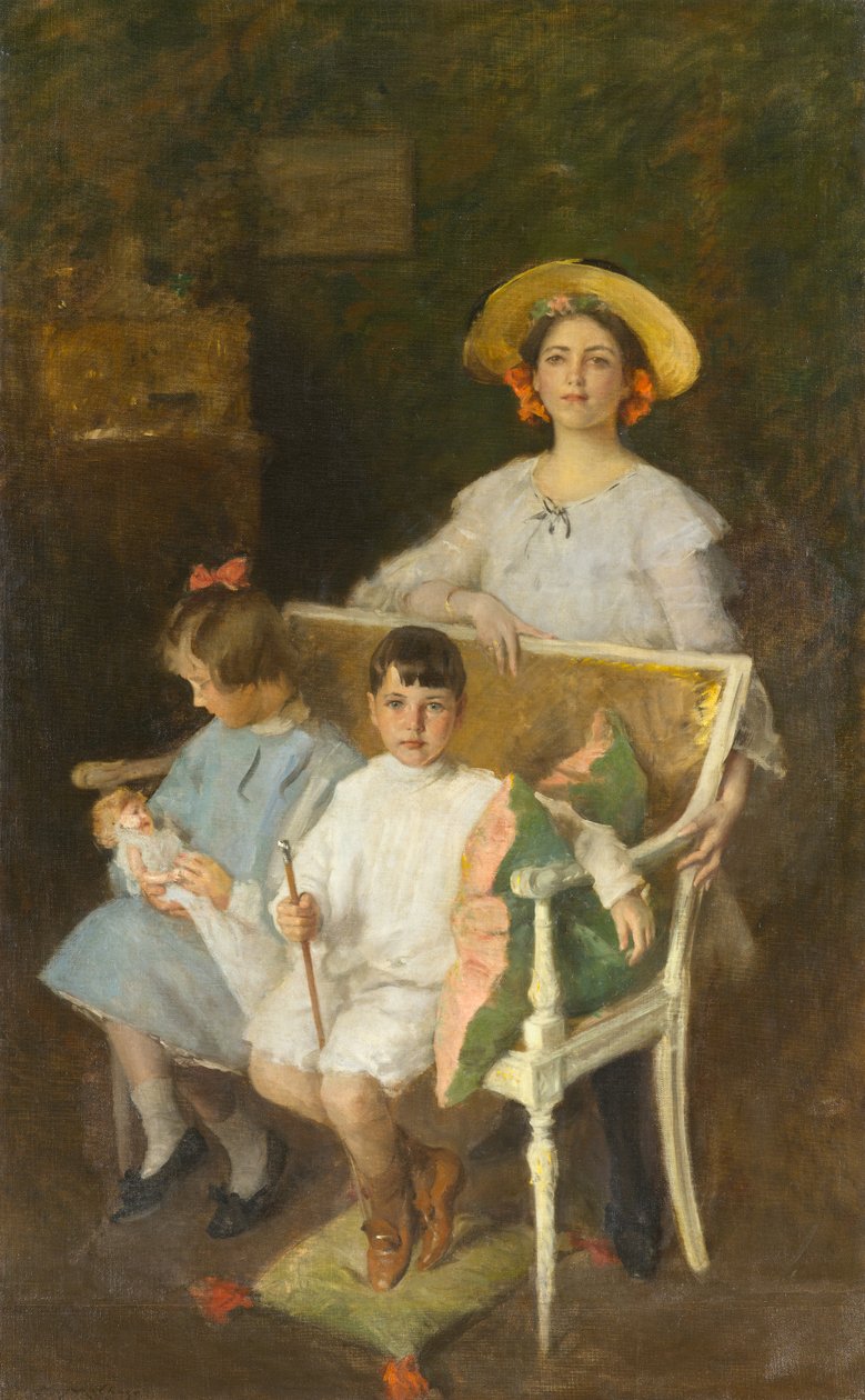 Portrait Group (Dorothy, Helen ja Bob), n. 1904 (öljy kankaalle) tekijältä William Merritt Chase