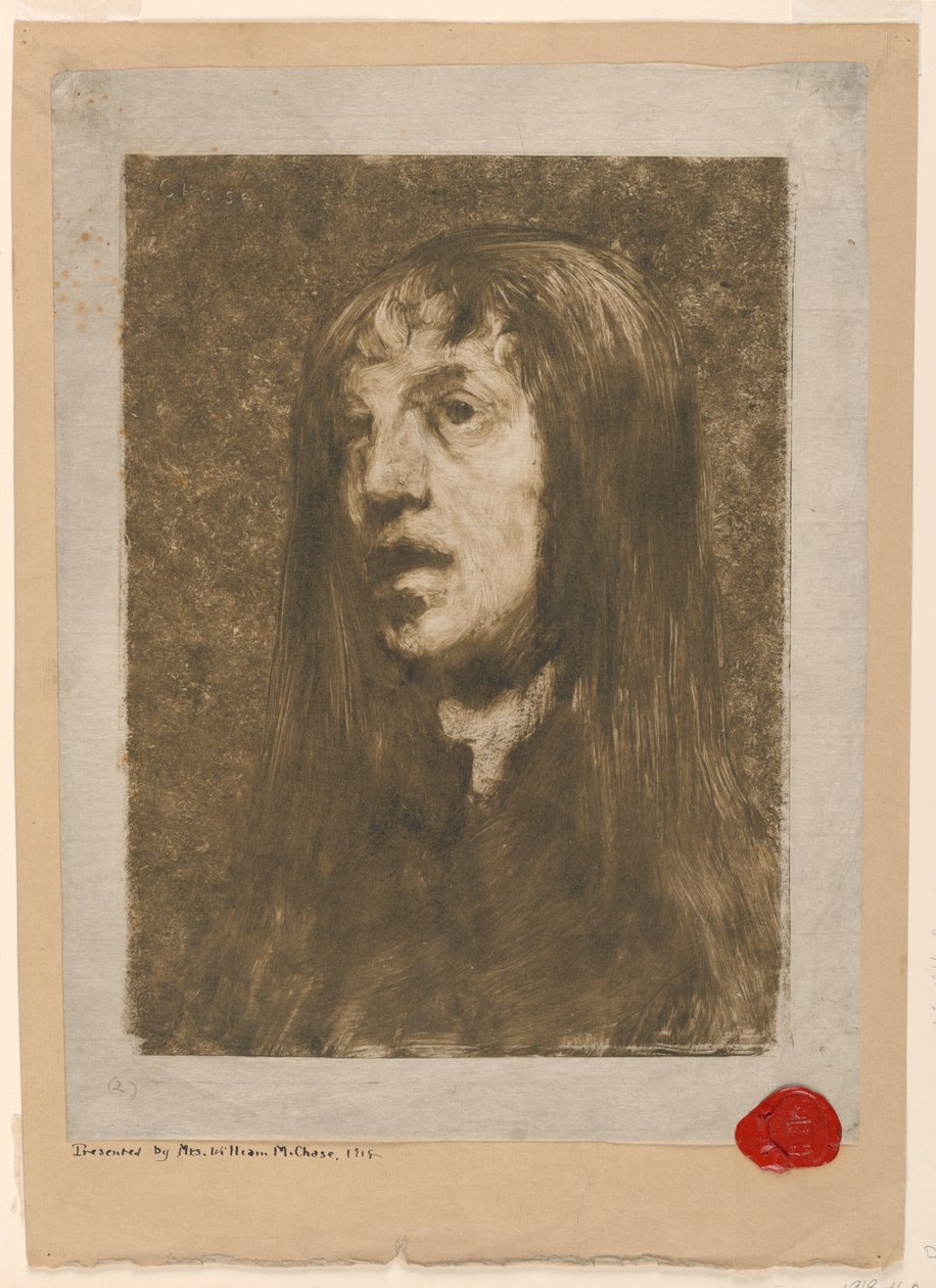 Muotokuva naisesta, joka katsoo vasemmalle tekijältä William Merritt Chase