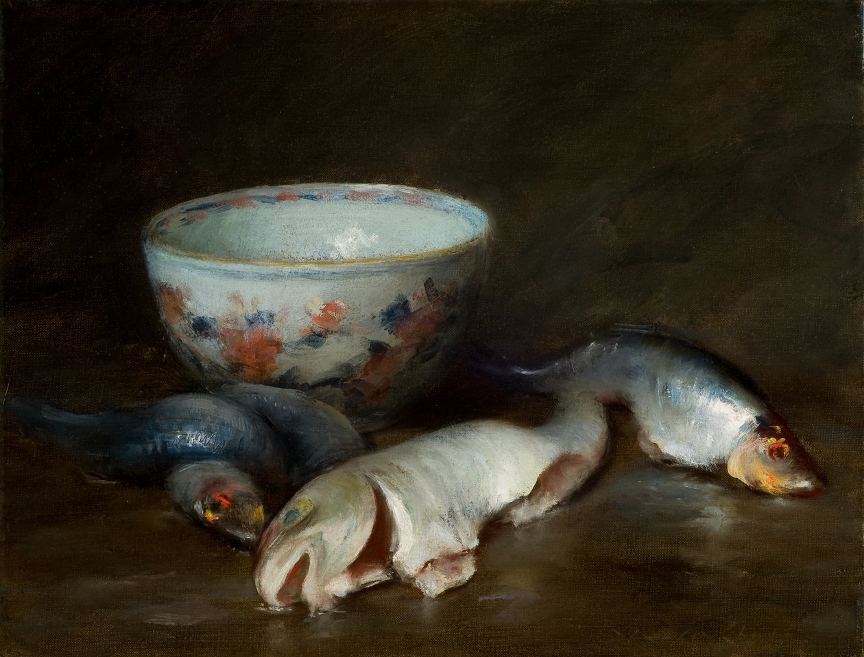 Asetelma kalan kanssa 1910 (Öljy kankaalle) tekijältä William Merritt Chase