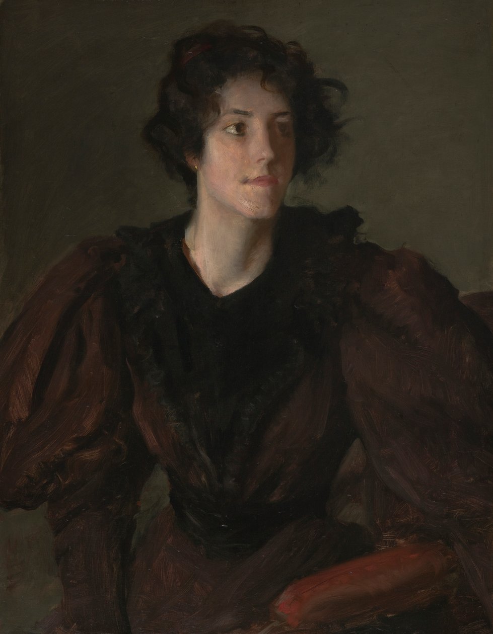 Tutkimus nuoresta naisesta, n. 1880-1885 (öljy kankaalle) tekijältä William Merritt Chase