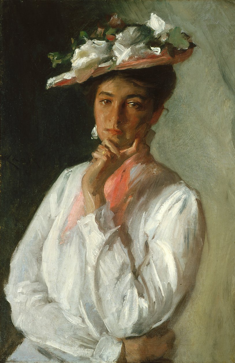 Woman In White (öljy kankaalle) tekijältä William Merritt Chase