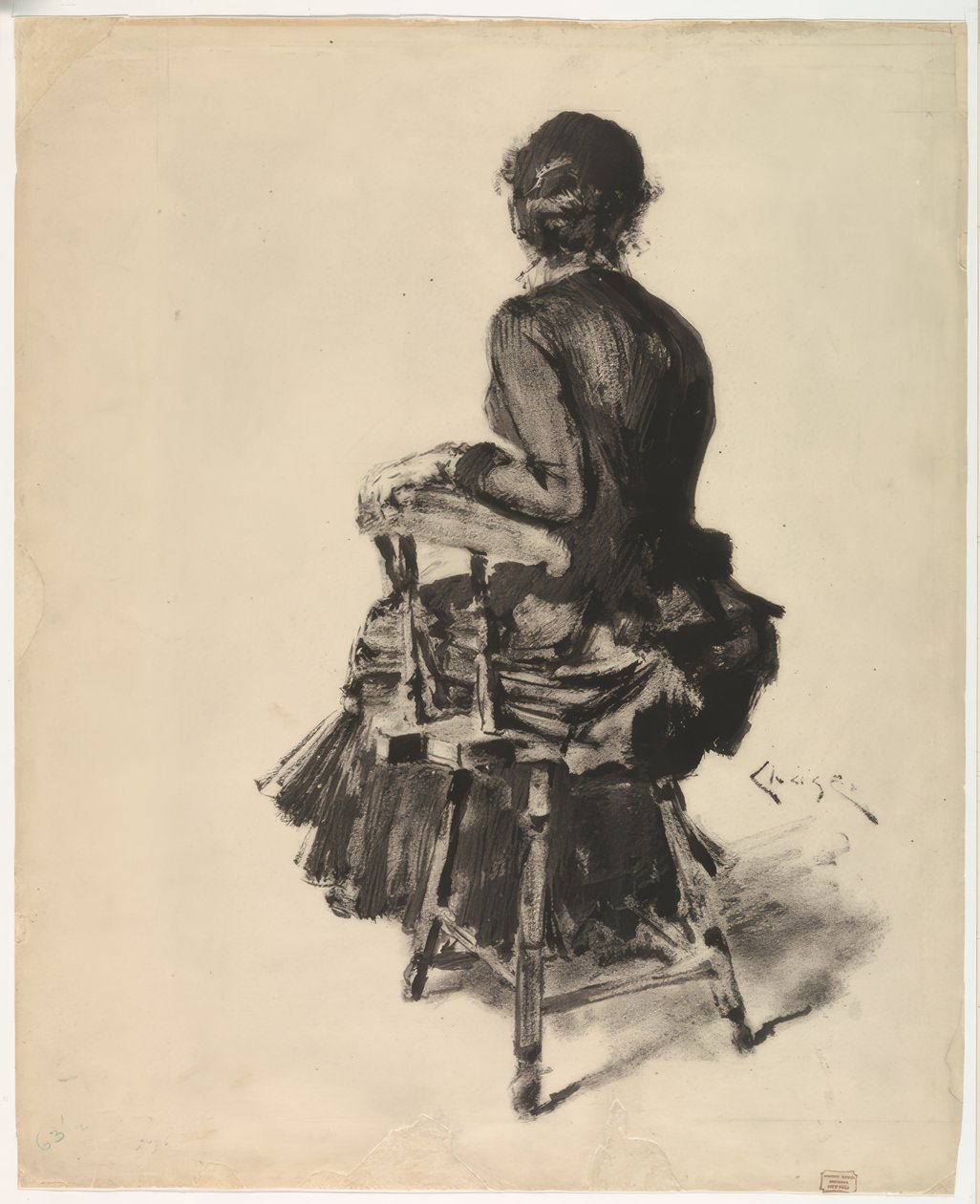 Istuva nainen tekijältä William Merritt Chase
