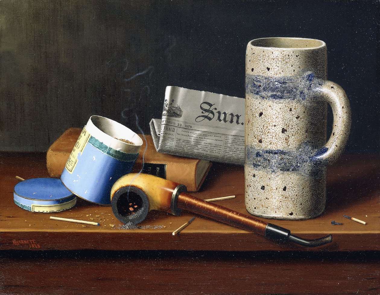 Asetelma Blue Tobacco Boxin kanssa, 1878 tekijältä William Michael Harnett