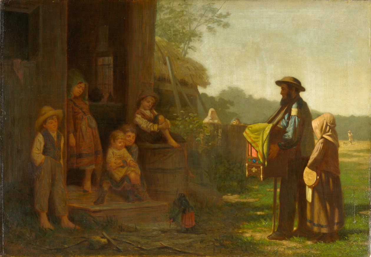 The Organ Grinder, n. 1865-1875 (öljy kankaalle) tekijältä William Morgan