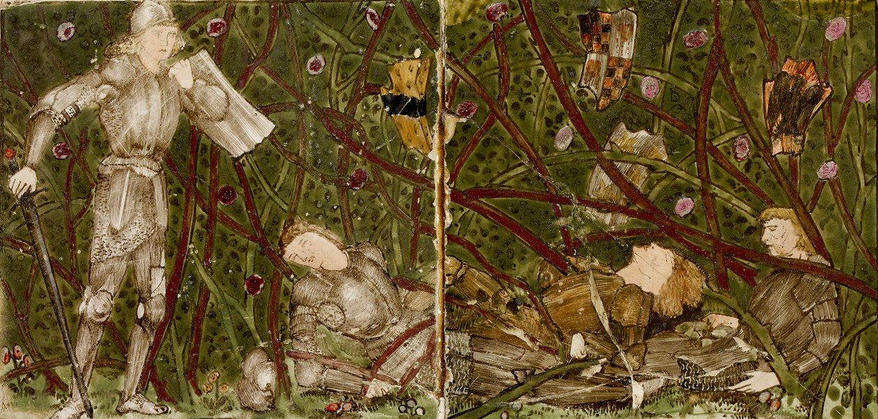 Kuusitoista laatta muodostaa kahdeksan kuvaa "Briar Rose" -tarinasta, 1862-1865. Taiteilijat: William Morris, Sir Edward Coley Burne-Jones. tekijältä WilliamWilliam Morris, Sir Edward Coley Burne Jones