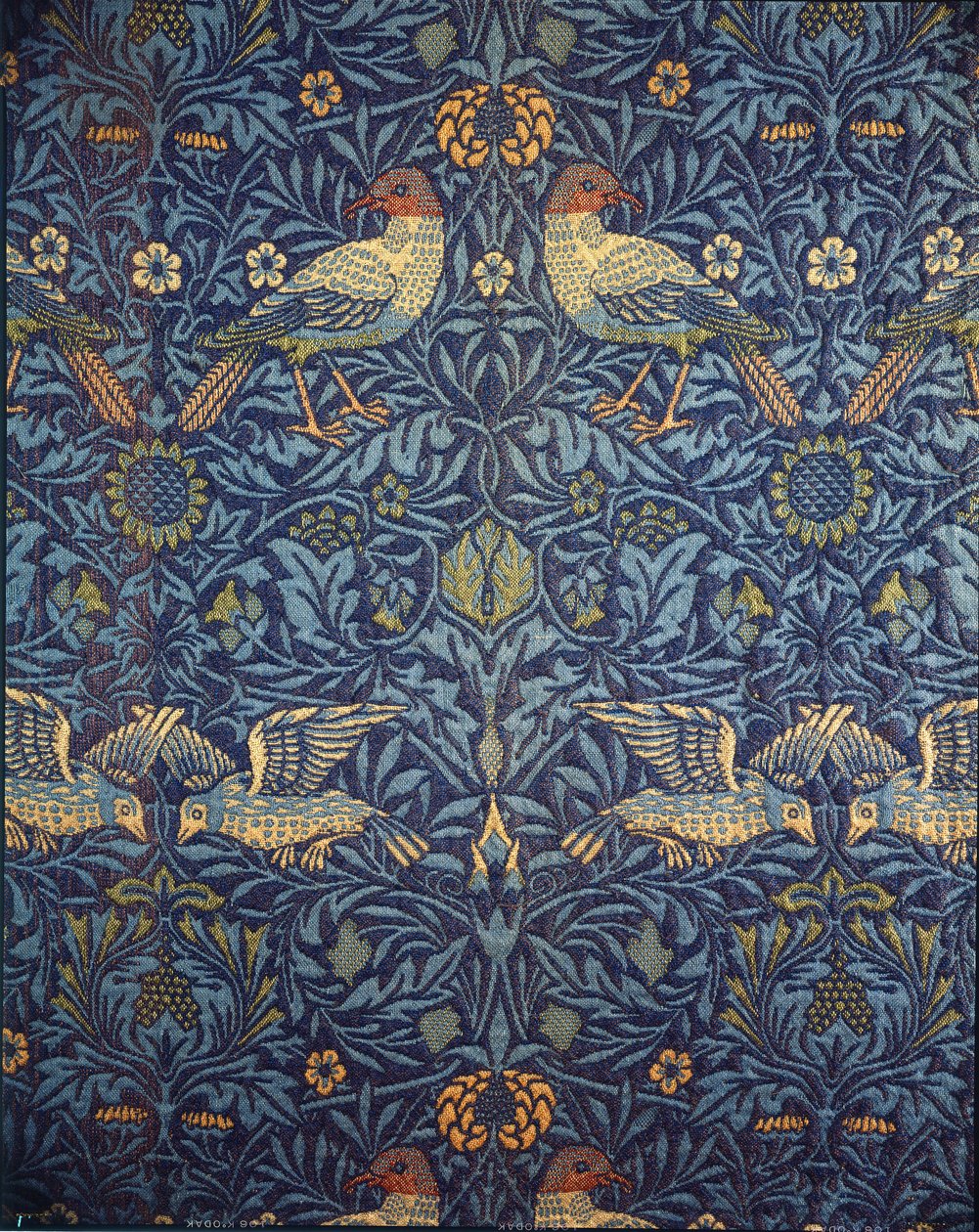 Linnut. Koristeellinen kangas, 1878. tekijältä William Morris