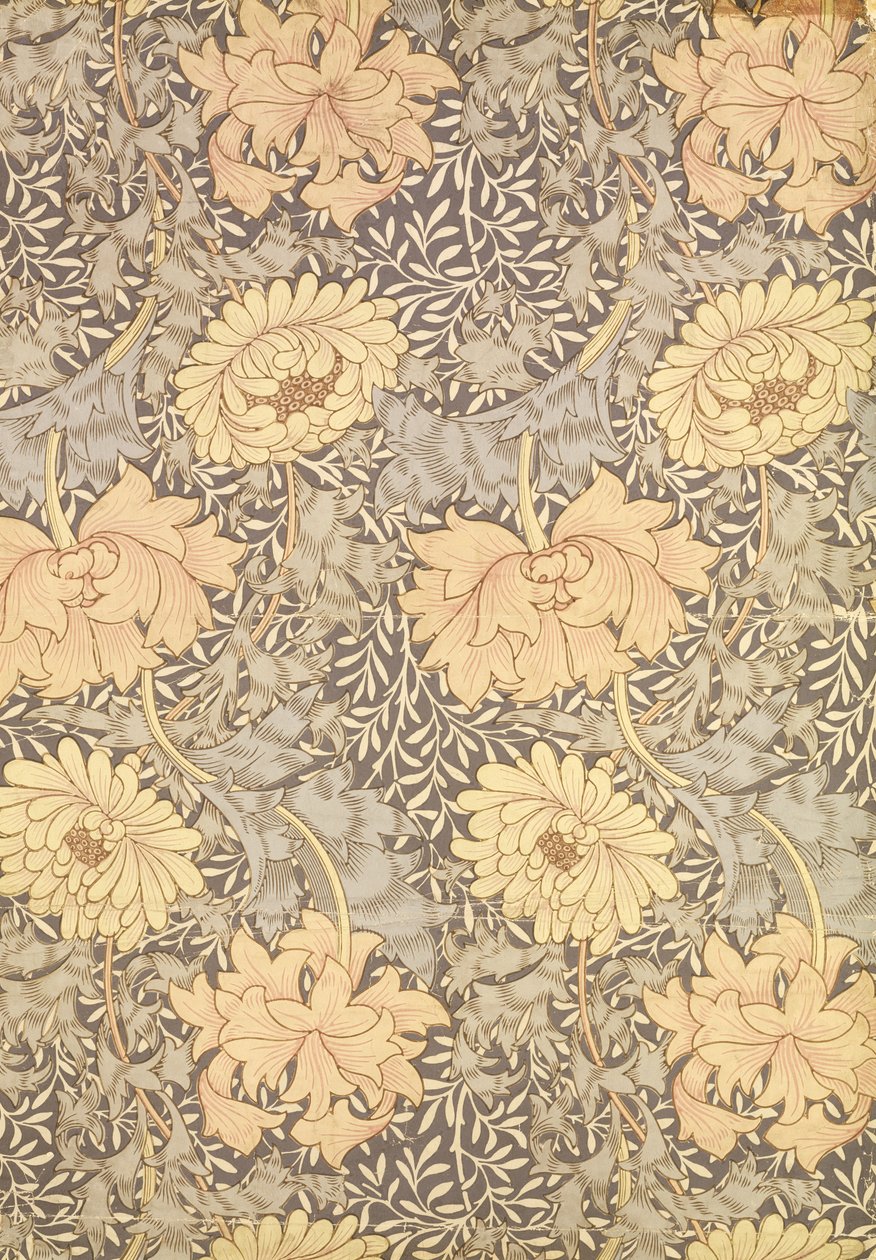 "Crysanthemum" tapettisuunnittelu, 1876 tekijältä William Morris