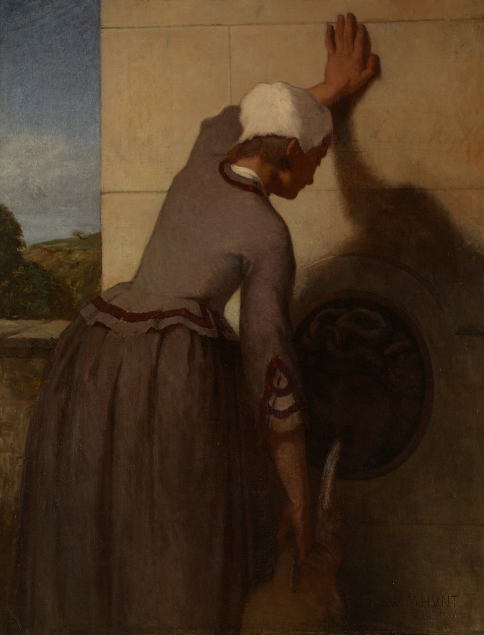 Tyttö suihkulähteen äärellä, 1852-54 tekijältä William Morris