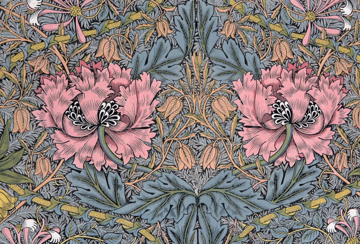Kuusama. Koristeellinen kangas, 1876. tekijältä William Morris