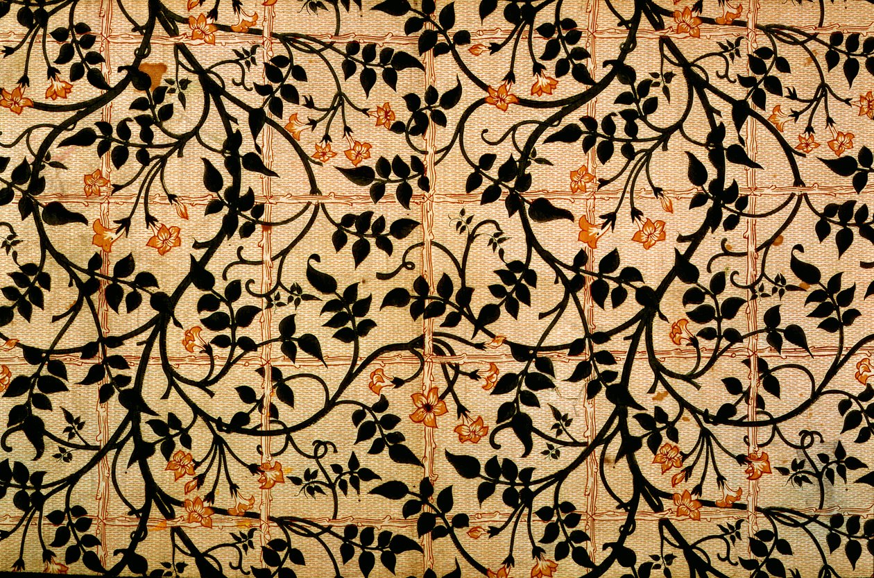 Jasmine trail -verhokuvio, 1868-70 (painettu puuvilla) tekijältä William Morris