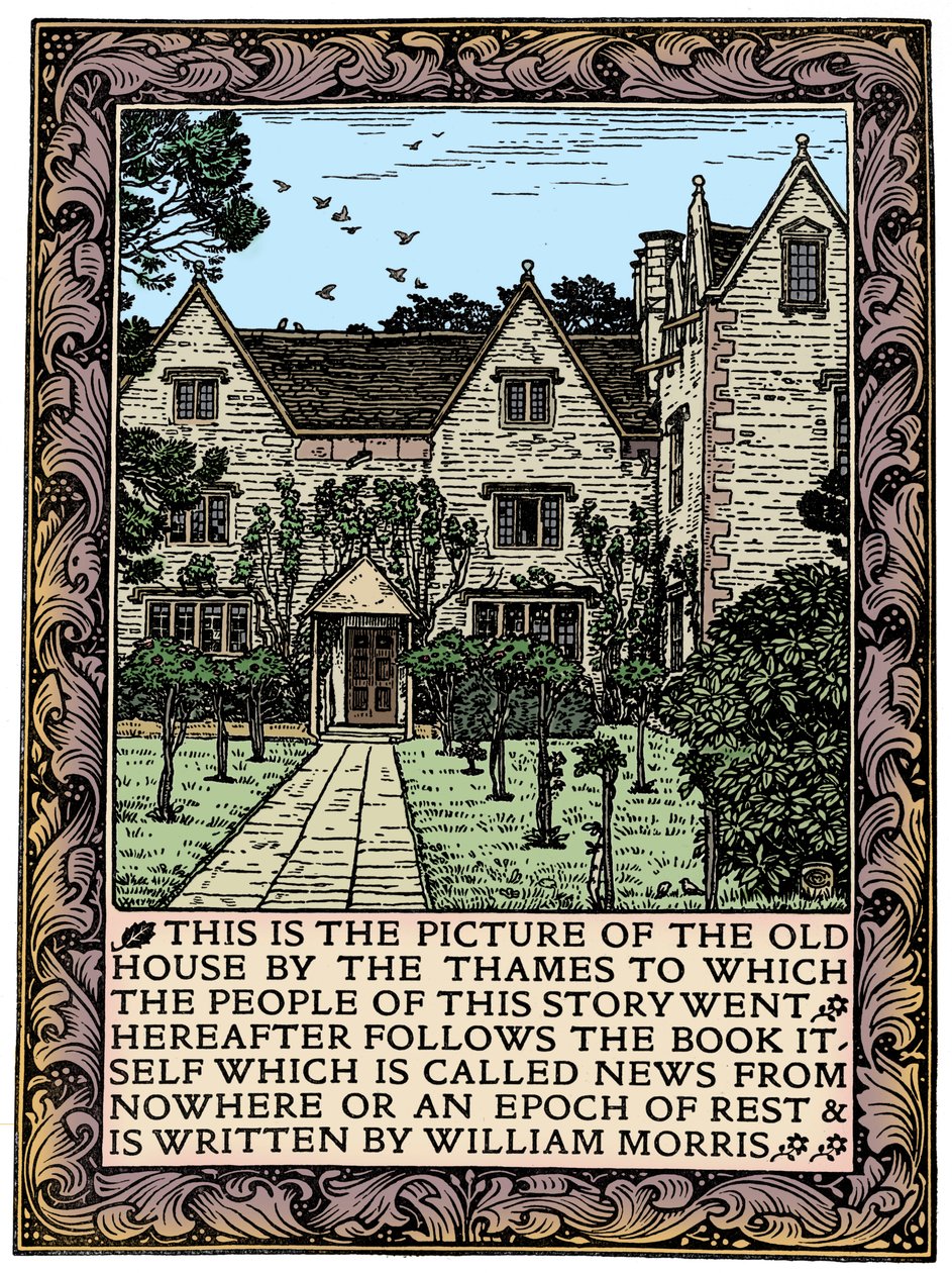 Kelmscott Manor, Gloucestershire, News from Nowhere -lehti, c1892 1901 tekijältä William Morris
