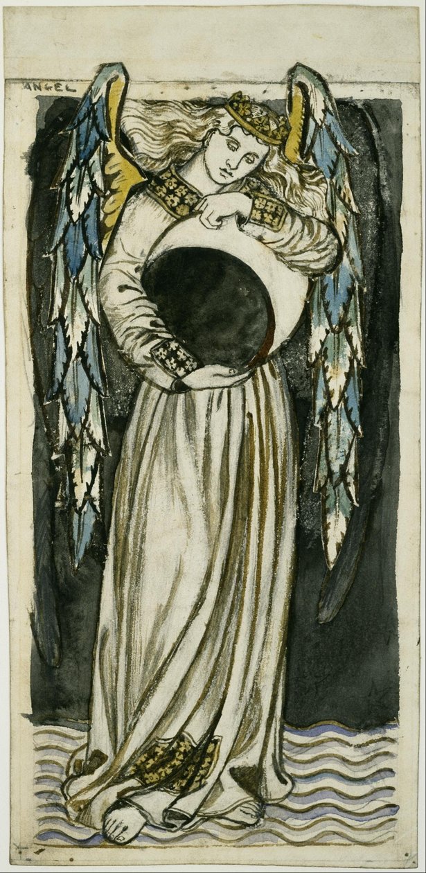 Yön enkeli pitelemässä vähenevää kuuta tekijältä William Morris