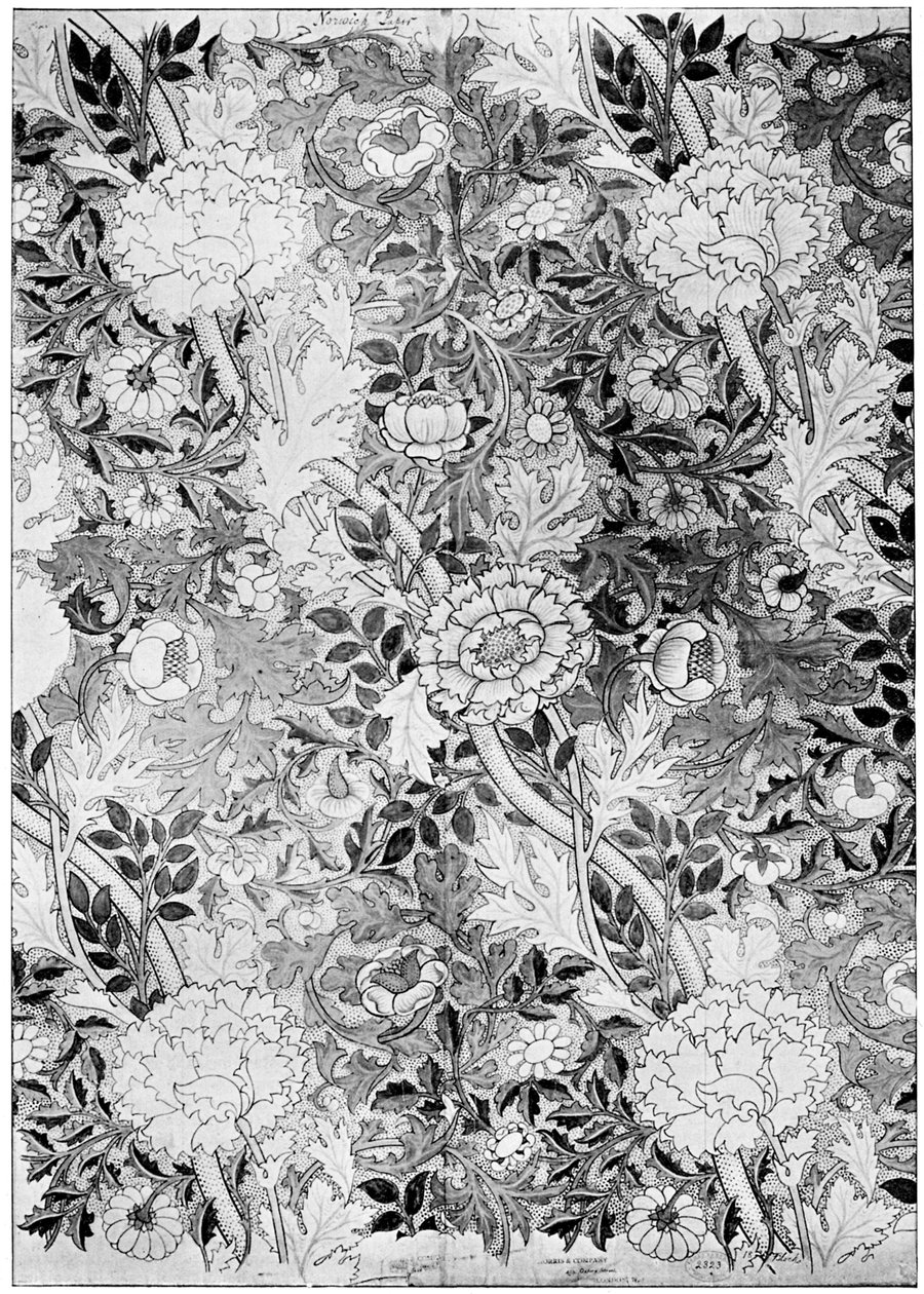 Norwich-kuvioinen tapetti, 1889 1934. tekijältä William Morris