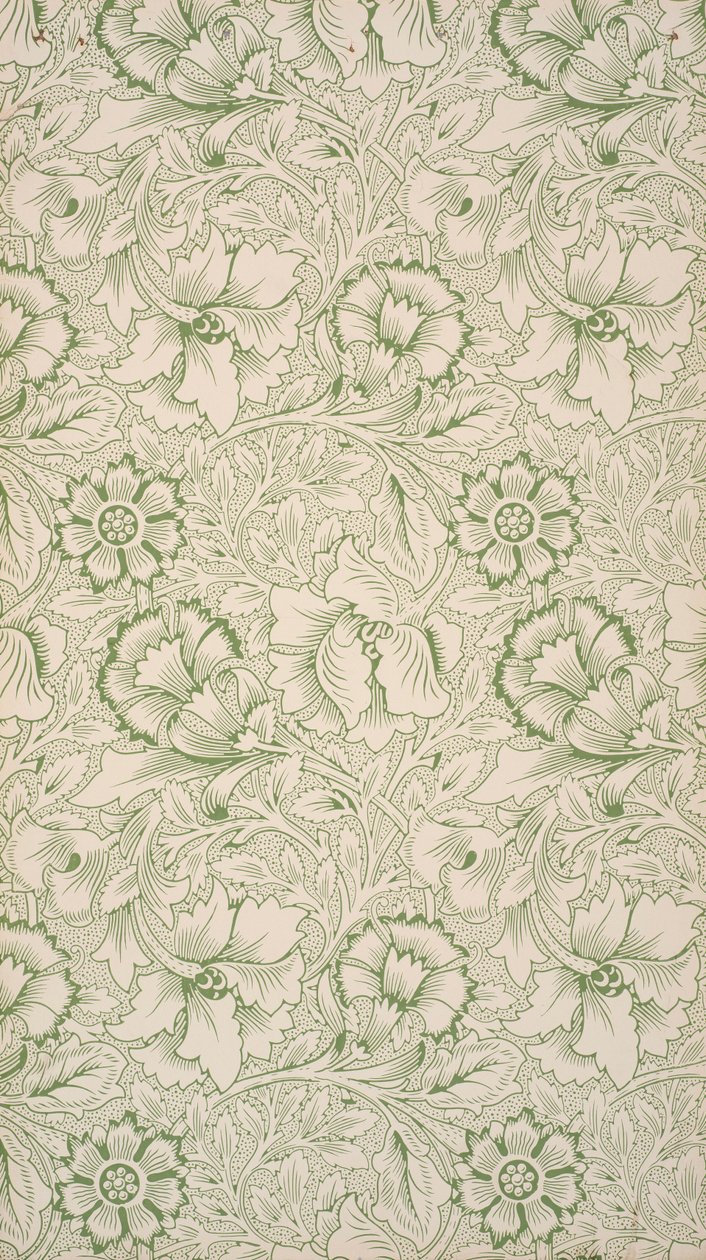 Pinkki ja unikko. Taustakuva, 1881. tekijältä William Morris