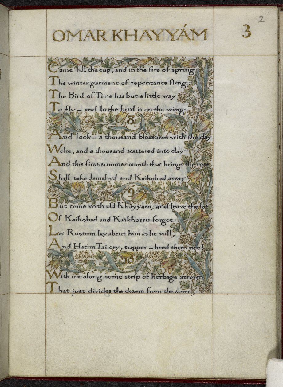 Omar Khayyamin Rubaiyat tekijältä William Morris