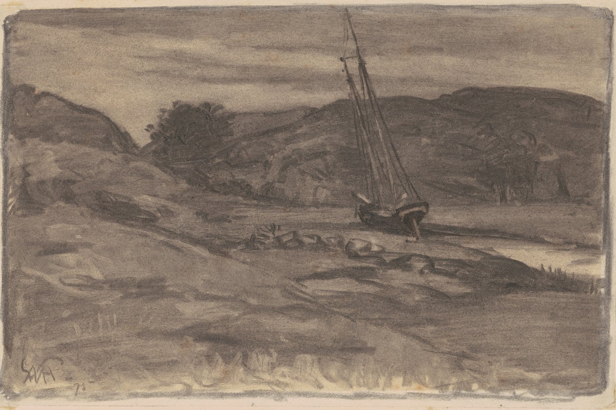 Stranded, 1875 (hiili paperiarkille) tekijältä William Morris