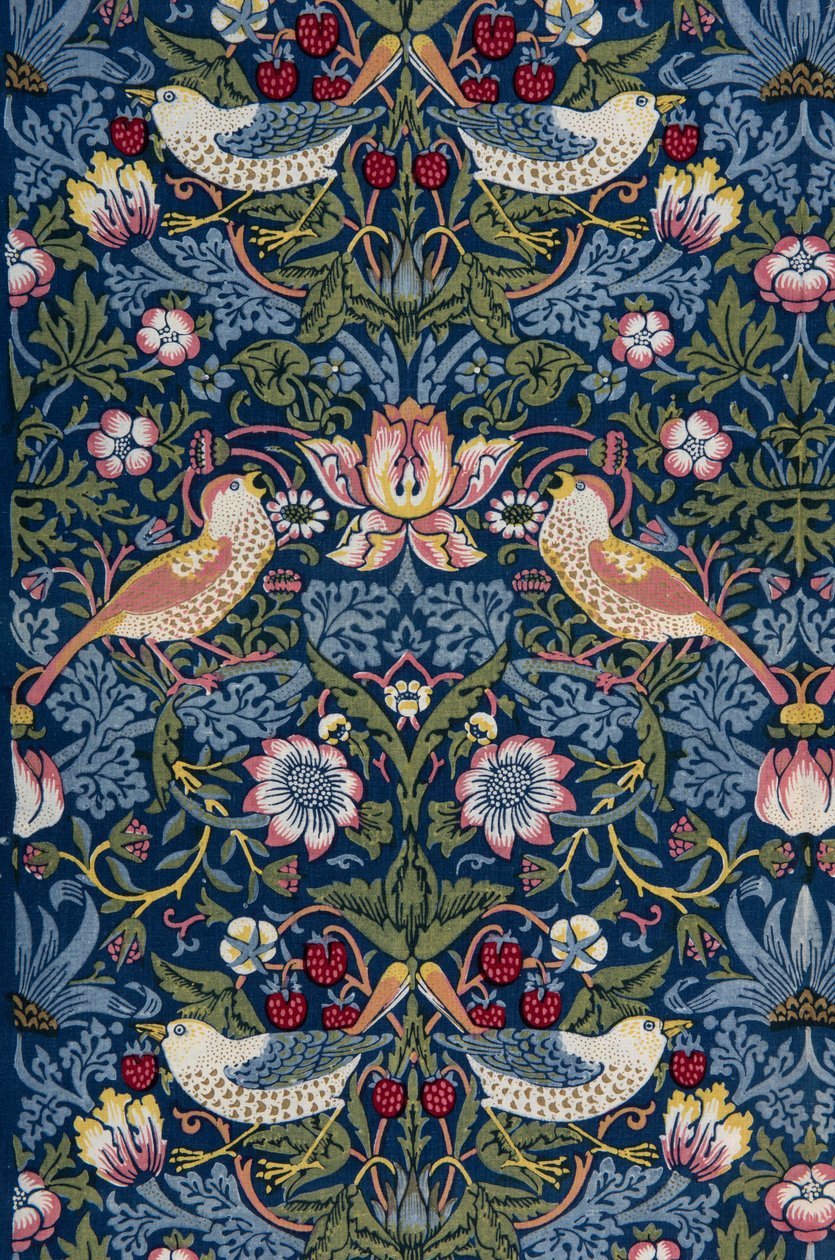 Mansikkavaras. Koristeellinen kangas, 1883. tekijältä William Morris