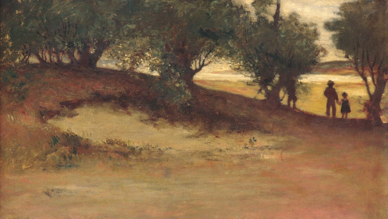Hiekkapenkki, jossa on pajuja, Magnolia tekijältä William Morris Hunt