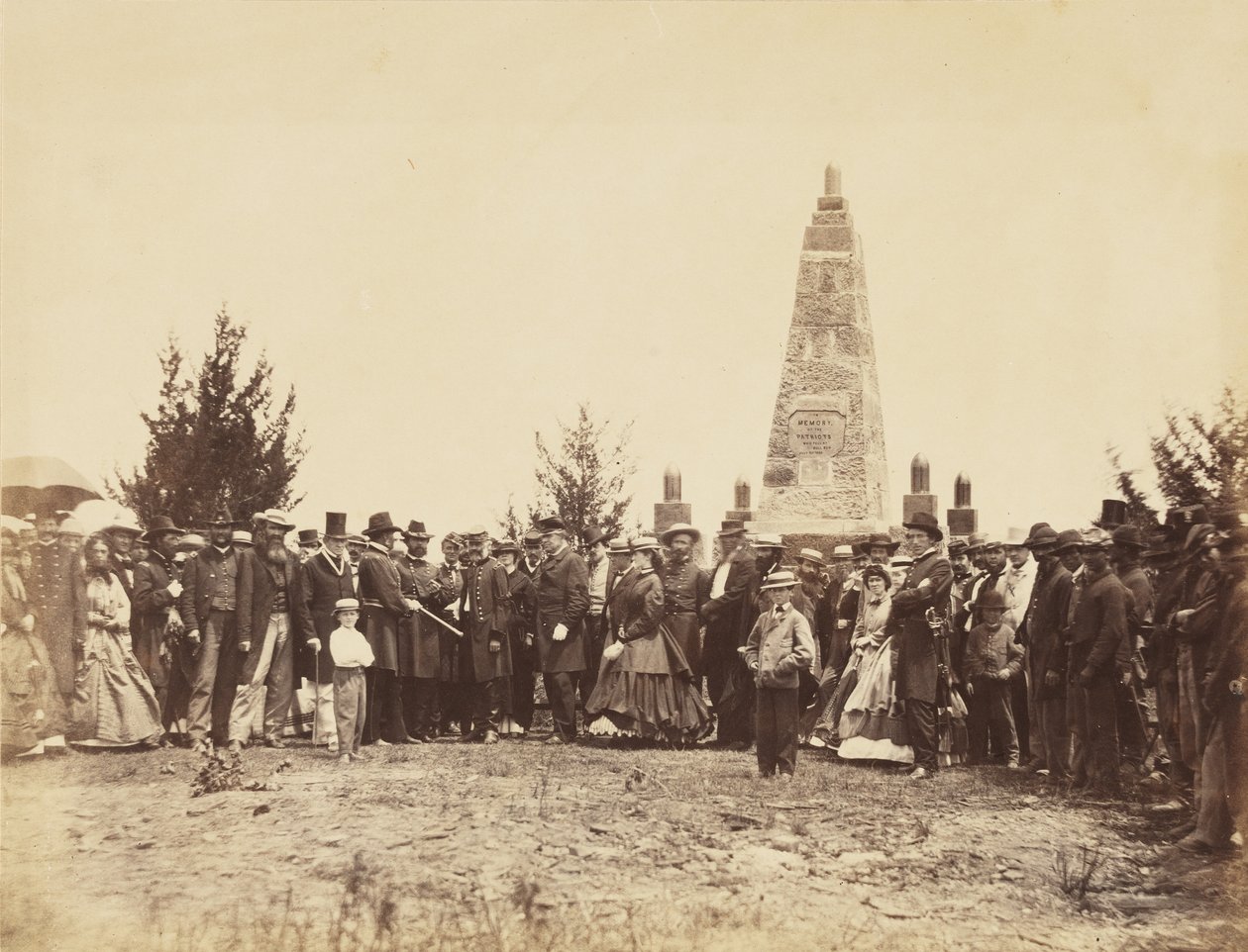 Monumentin vihkiminen Bull Run Battle -kentällä kesäkuussa tekijältä William Morris Smith