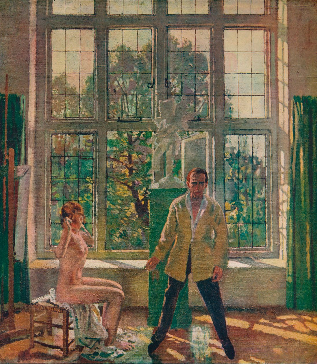 Omakuva mallin kanssa, c1905, c1932. tekijältä William Newenham Montague Orpen