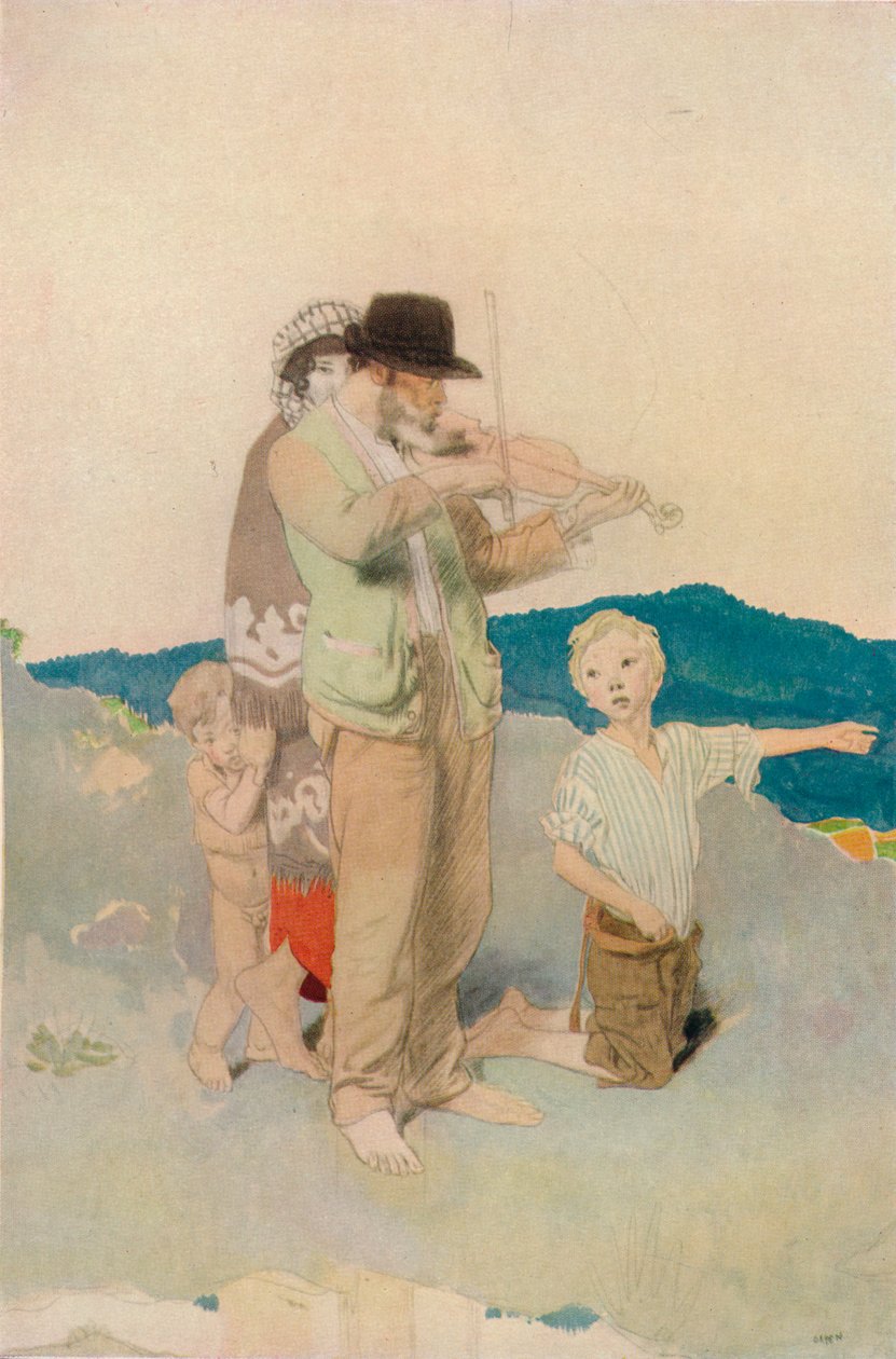 The Fiddler, Study for the Central Group in the Wayside Wedding, n. 1923 tekijältä William Newenham Montague Orpen