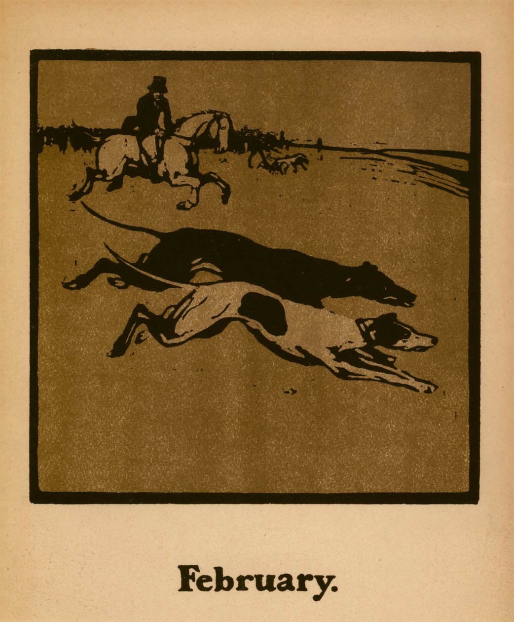 Kurssi (helmikuu), n. 1898 (väri litho) tekijältä William Nicholson