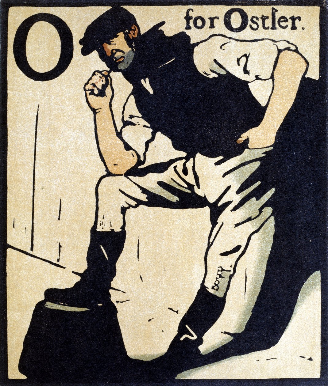 O for Ostler, kuvitus julkaisusta "An Alphabet", julkaisija William Heinemann tekijältä William Nicholson