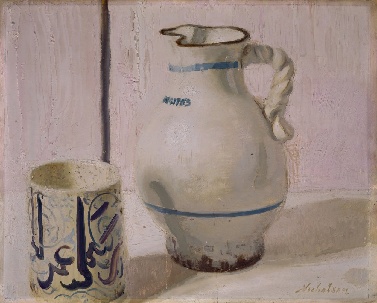 Vaaleanpunainen asetelma kannun kanssa, 1935-36. tekijältä William Nicholson