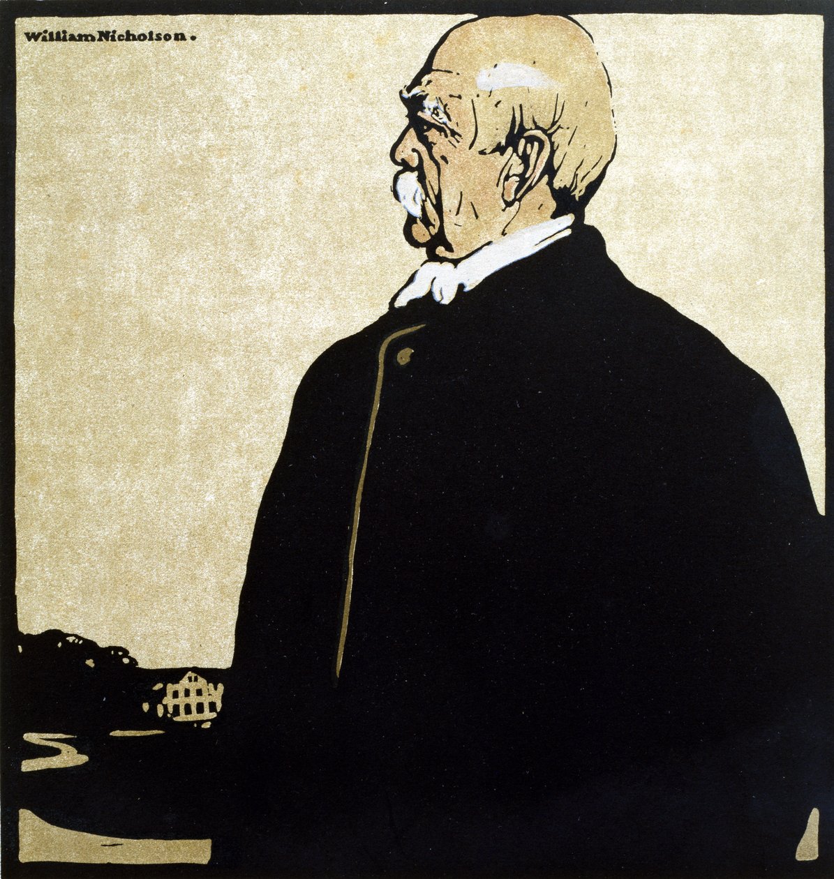 Prinssi Bismarck (1815-98), kuvitus teoksesta "Twelve Portraits", julkaistu 1899 (käsinvärinen puupalikka) tekijältä William Nicholson