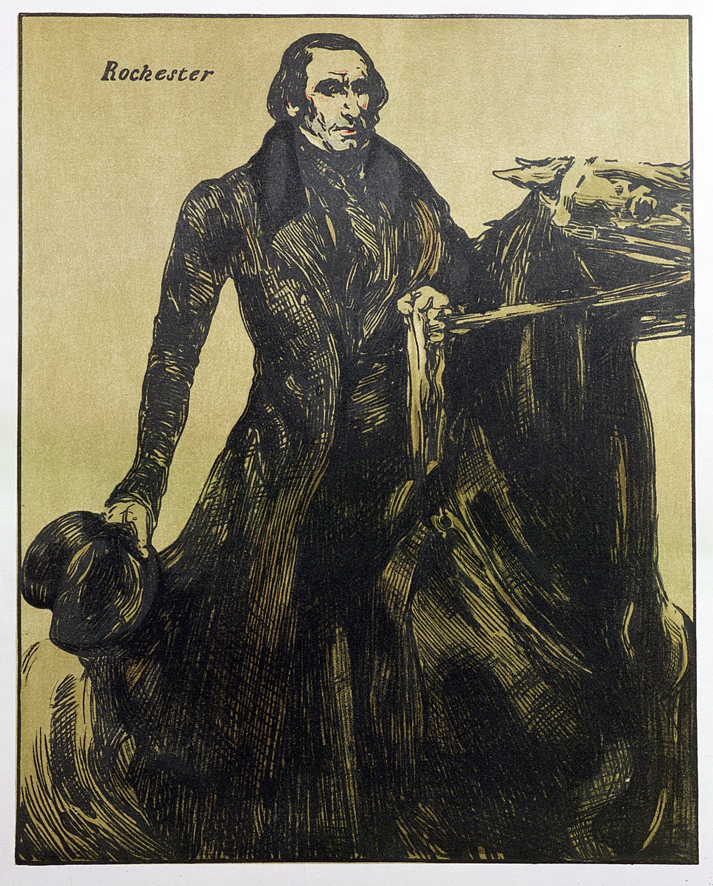 Rochester, kuvitus artikkelista "Characters of Romance", julkaistu ensimmäisen kerran 1900 (värilitho) tekijältä William Nicholson