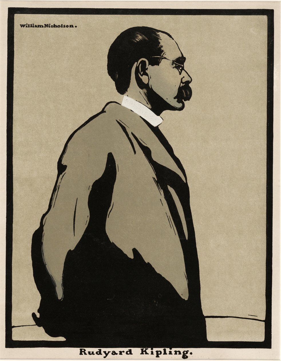 Rudyard Kipling (1865 - 1936), pubi. 1899 (värilitografia) tekijältä William Nicholson