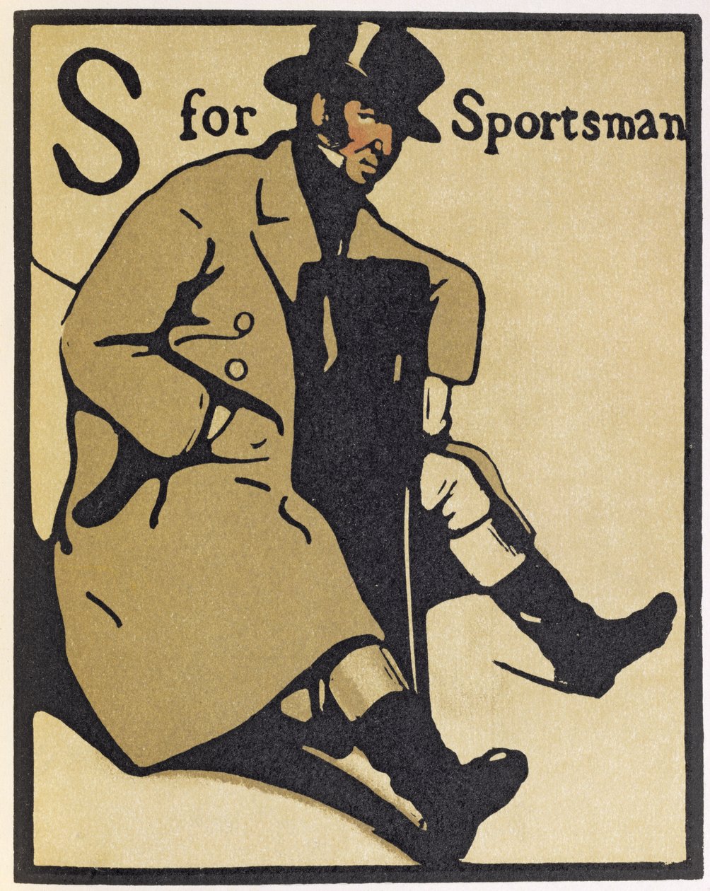 S for Sportsman, kuvitus "An Alphabetista", julkaisija William Heinemann tekijältä William Nicholson