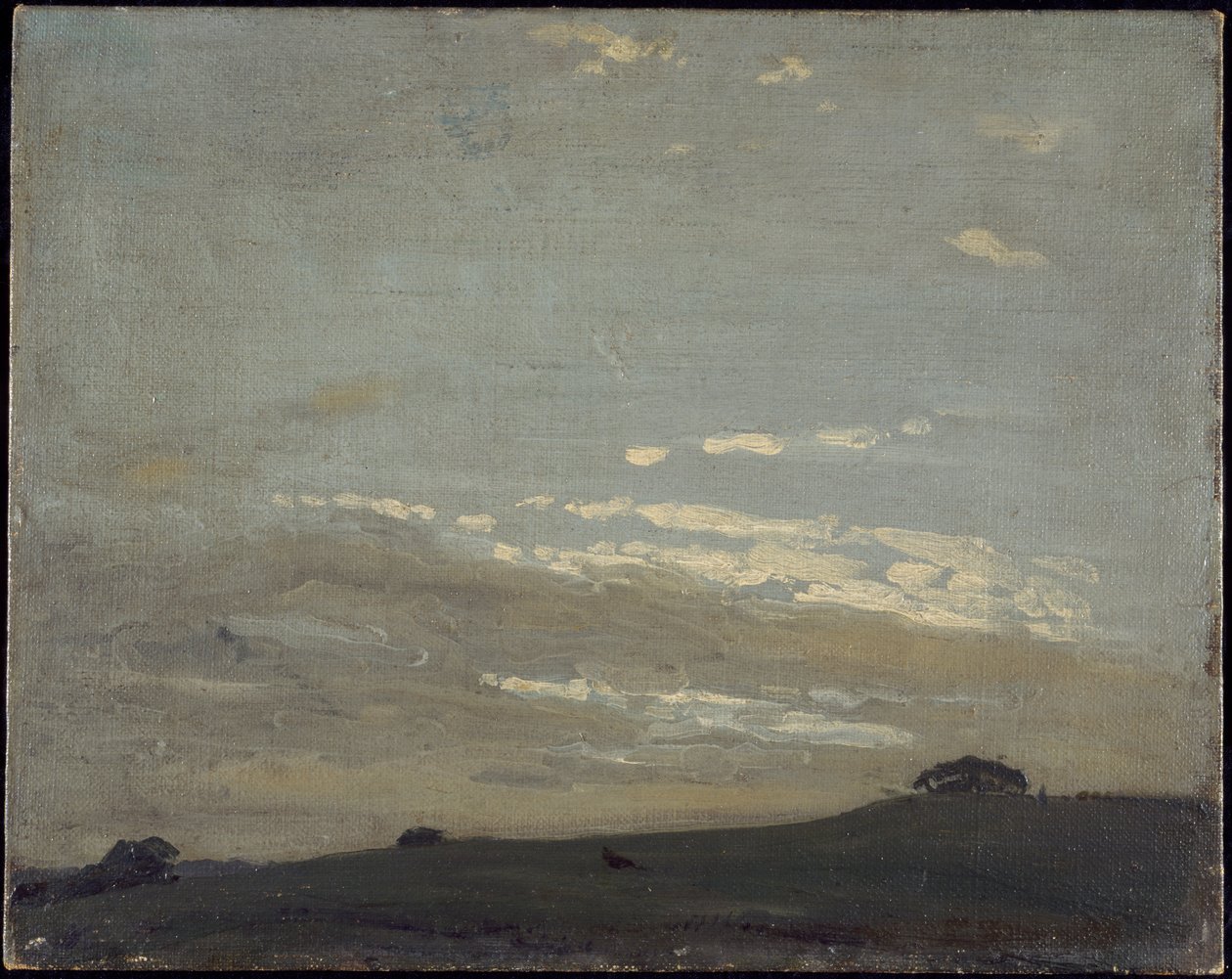 Hopeainen auringonlasku (öljy kankaalle asetettuna alukselle) tekijältä William Nicholson
